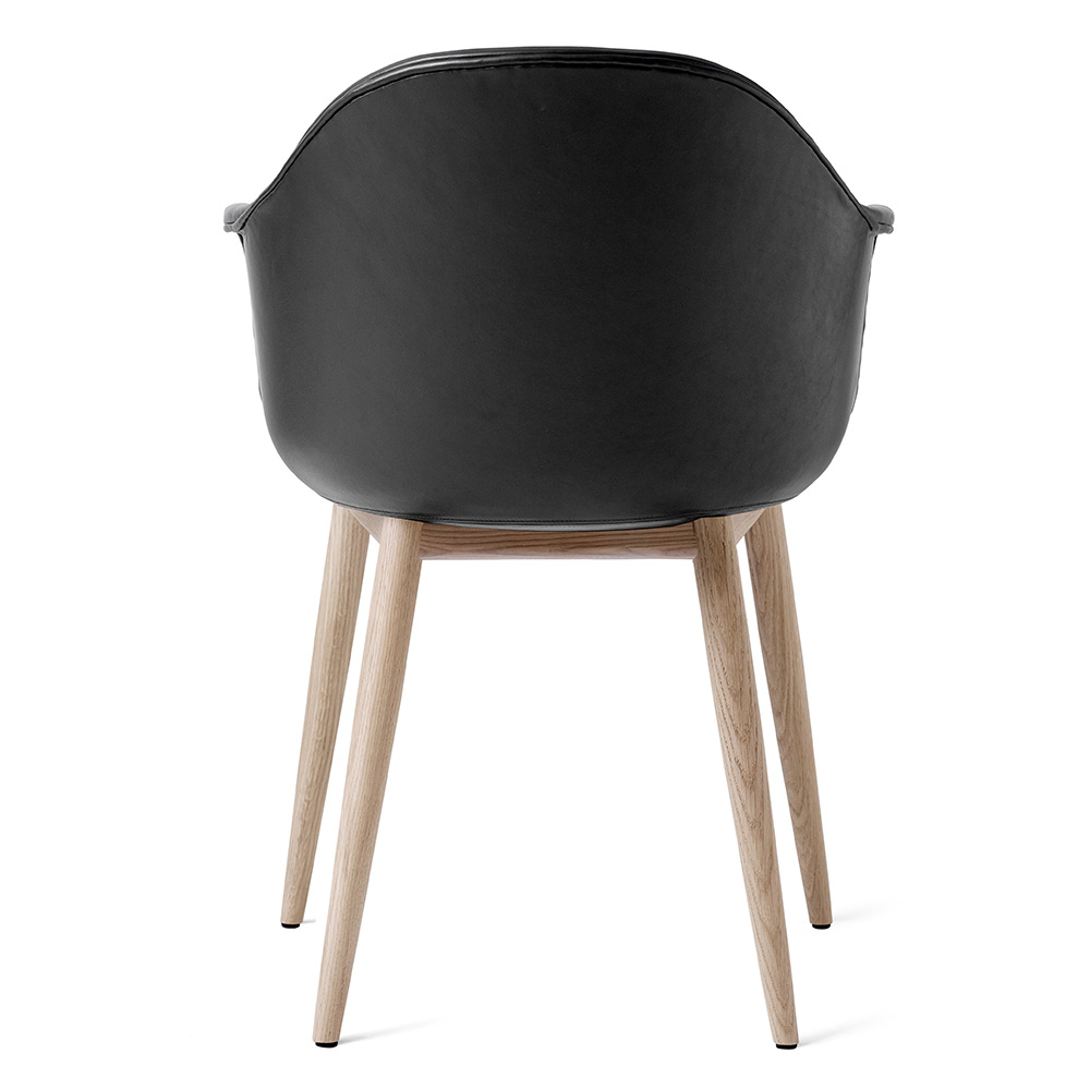 Harbour Dining Chair - Dakar Black Leather, Natural Oak Base