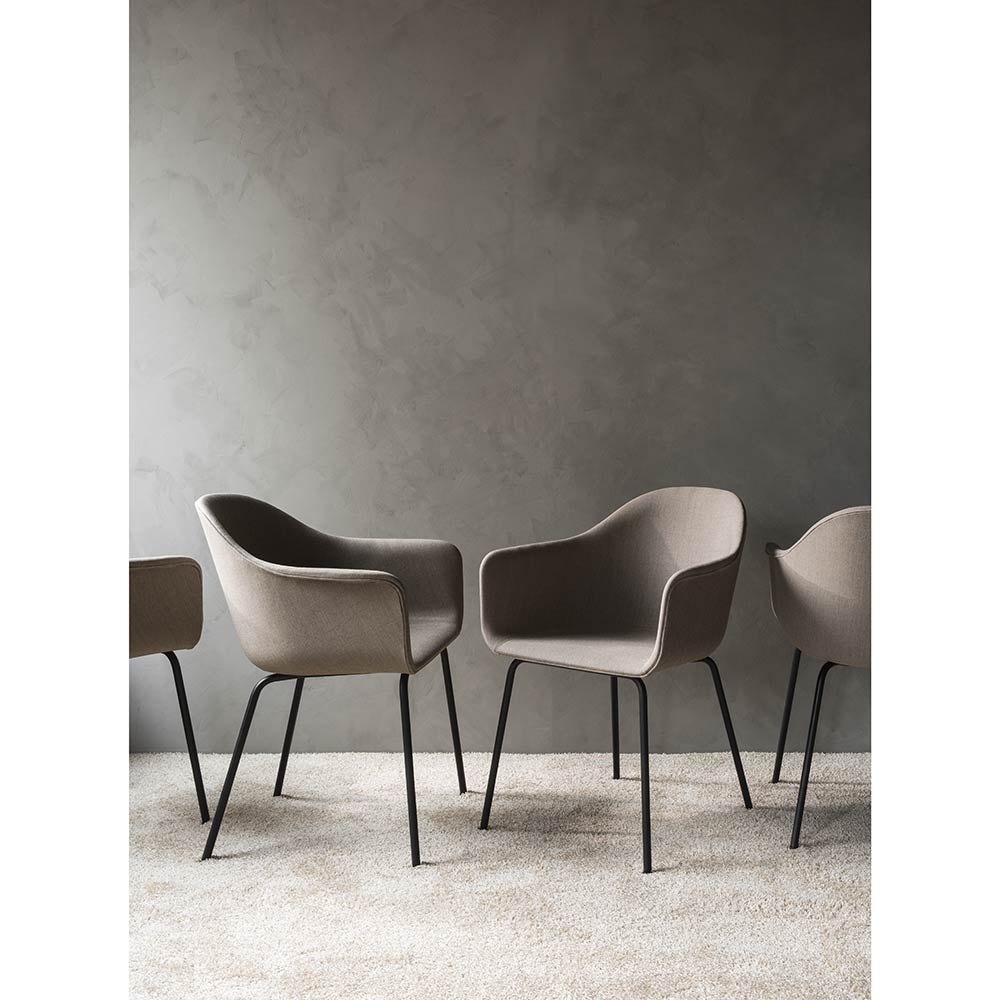 Harbour Dining Chair - Sandy Brown Remix 2, Black Steel Base