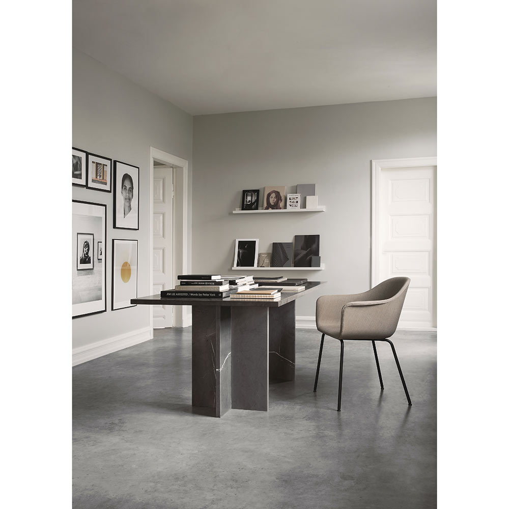 Harbour Dining Chair - Sandy Brown Remix 2, Black Steel Base