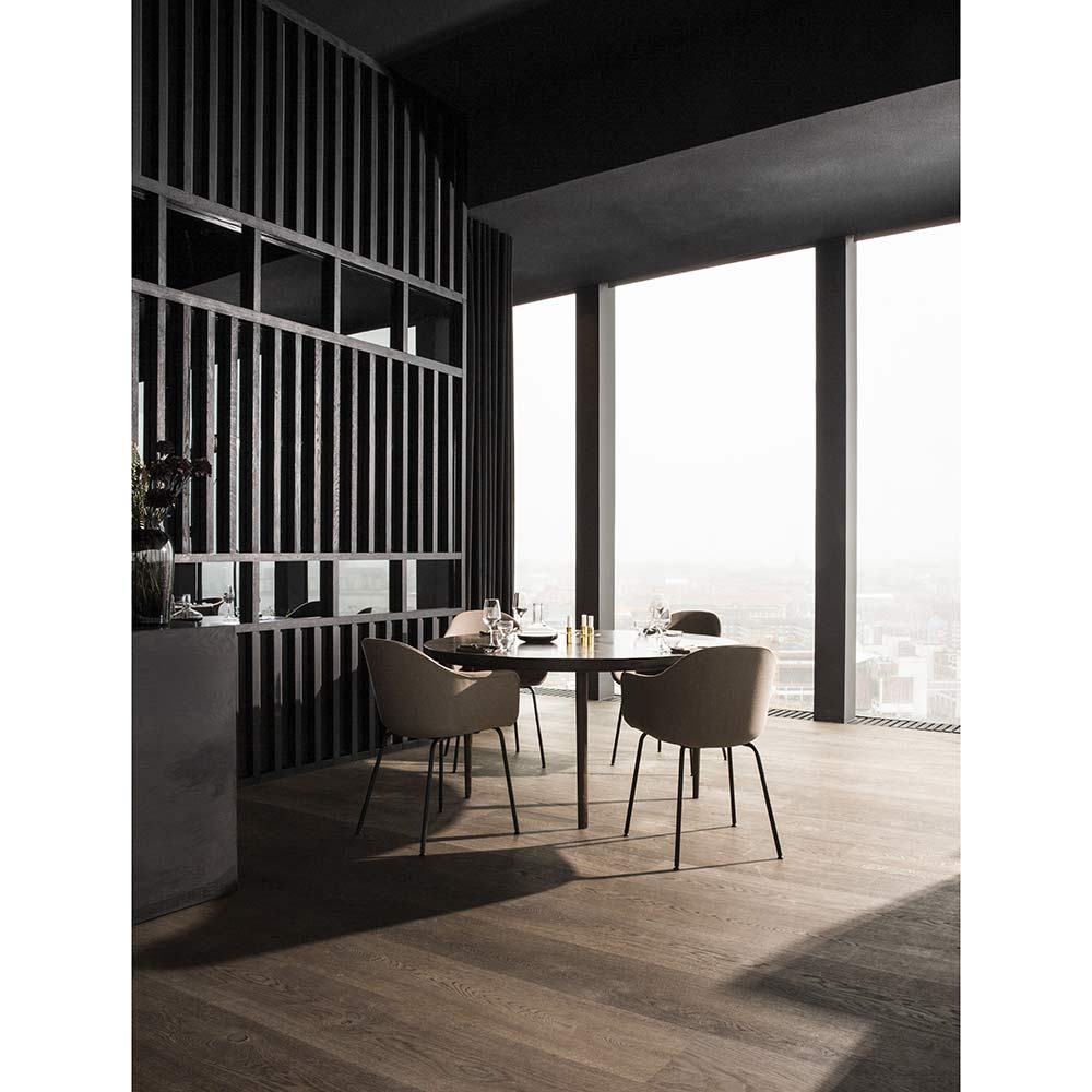 Harbour Dining Chair - Sandy Brown Remix 2, Black Steel Base