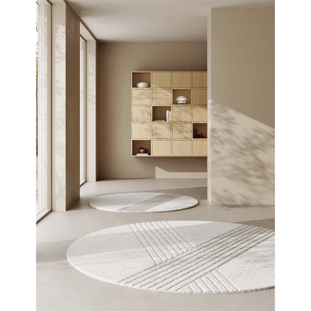 Kyoto Round Rug - 98", Off White
