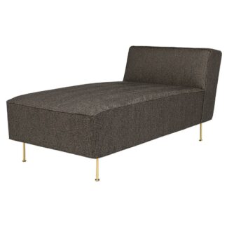 Modern Line Chaise Lounge Sofa - Gray, Brass