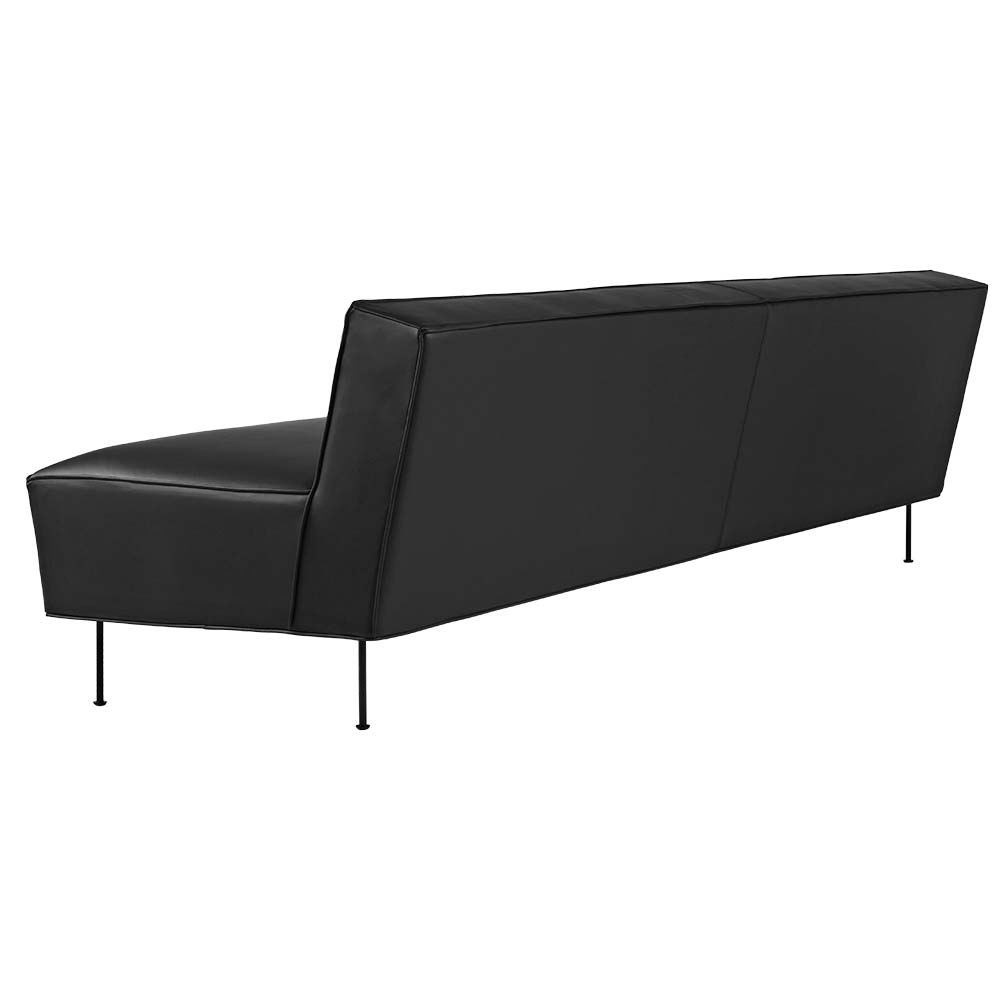 Modern Line Sofa - Black Leather, Black | Rouse Home