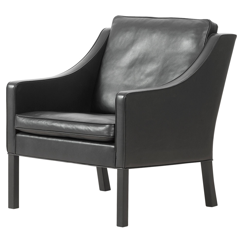Mogensen 2207 Lounge Chair - Leather, Black Oak | Rouse Home