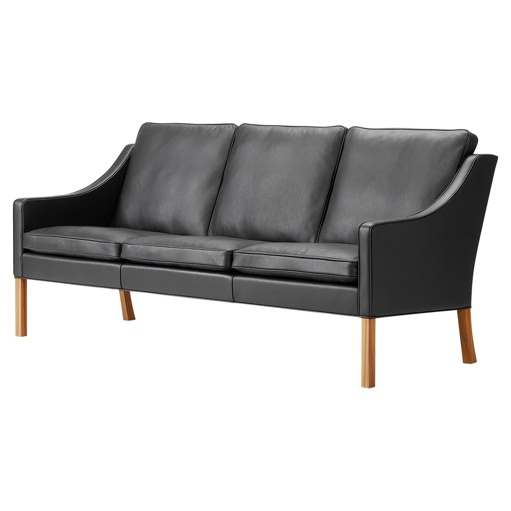 Mogensen 2209 3 Seater Sofa - Leather, Oiled Oak | Rouse Home