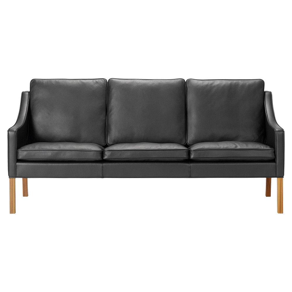 Mogensen 2209 3 Seater Sofa - Leather, Oiled Oak | Rouse Home