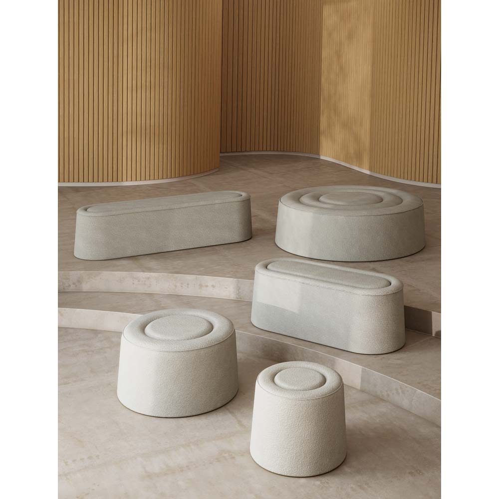 Quick Ship Praline Pouf - 30.7"W, Alpine 01 | Rouse Home