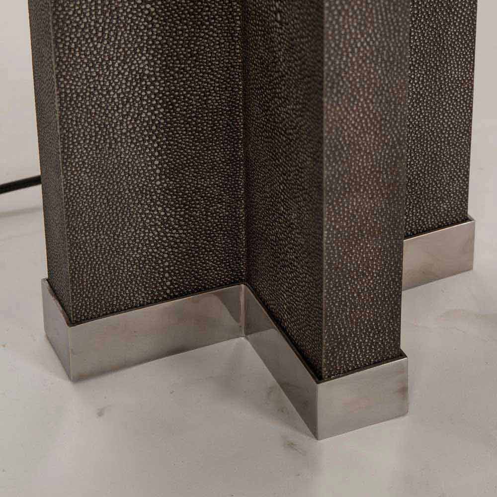 Shagreen Lamp - Gray, White Shade