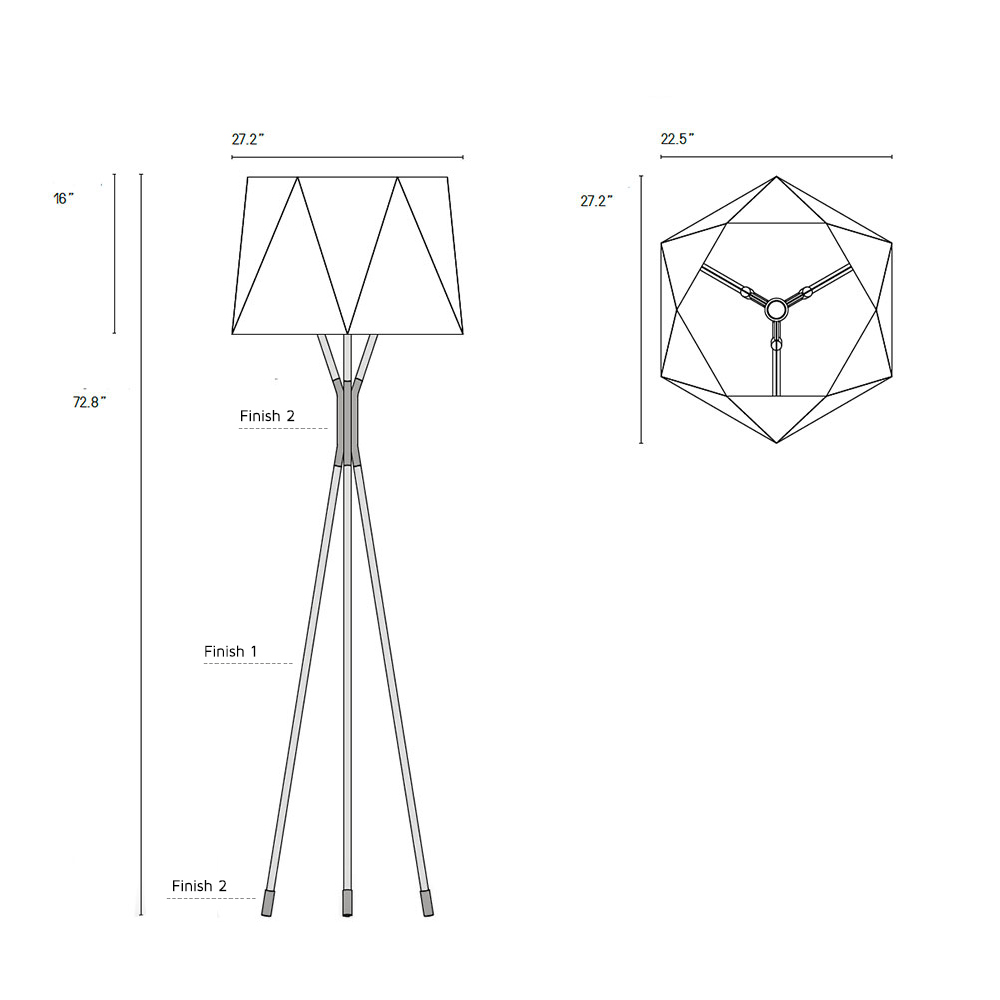 Solitaire Large Floor Lamp Dims | Rouse Home