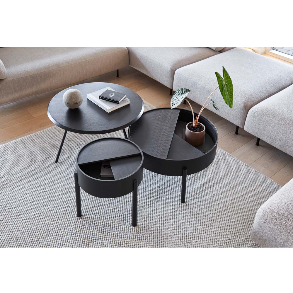 Soround Coffee Table 23.6"W - Black Painted Ash