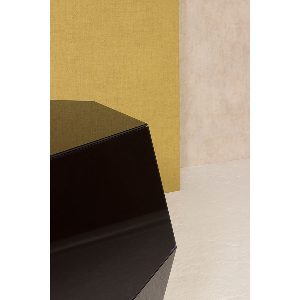 Three Rocks High Side Table - Black Glass