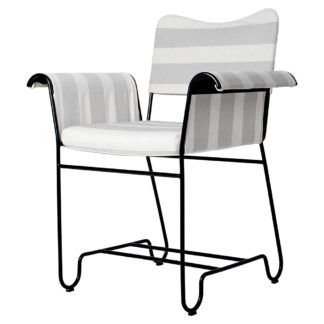 Tropique Dining Chair - Leslie Stripe 20, Black Base