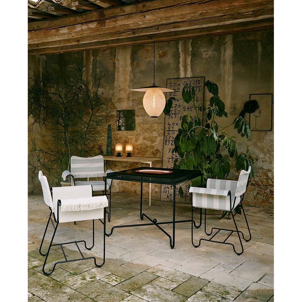 Tropique Dining Chair - Leslie Stripe 20, Black Base | Rouse Home