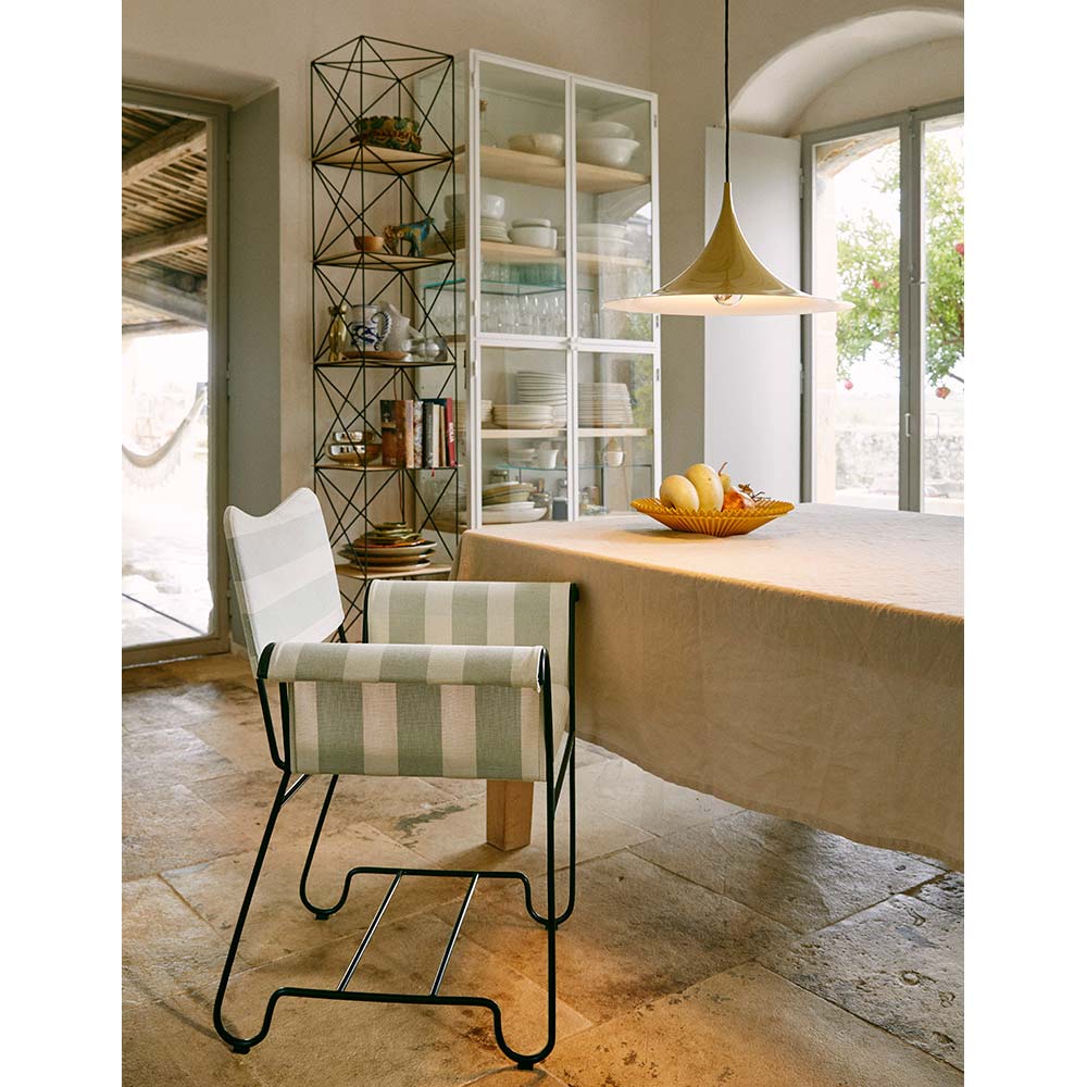 Tropique Dining Chair - Leslie Stripe 20, Black Base | Rouse Home