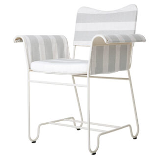 Tropique Dining Chair - Leslie Stripe 20, White Base
