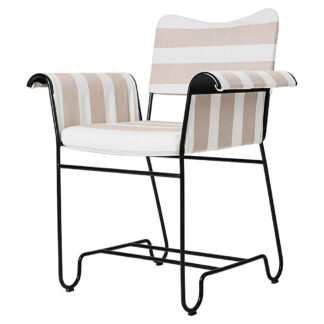 Tropique Dining Chair - Leslie Stripe 40, Black Base
