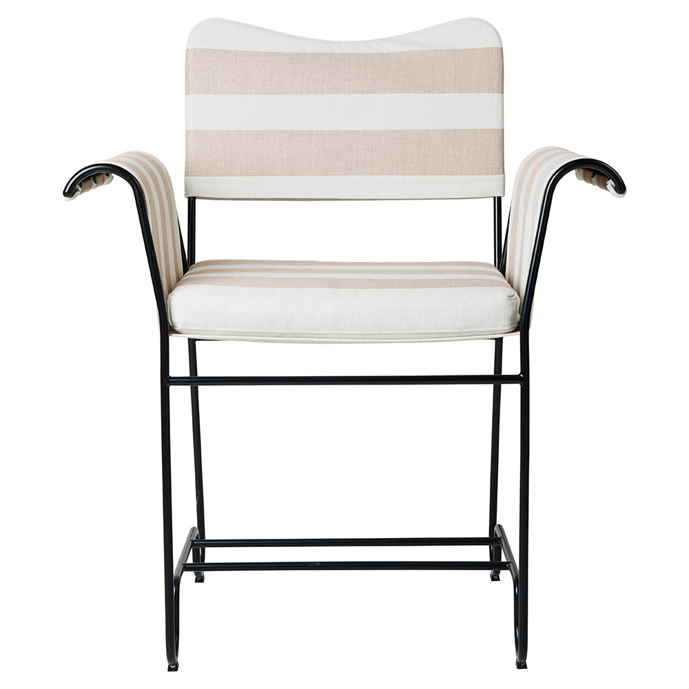 Tropique Dining Chair - Leslie Stripe 40, Black Base | Rouse Home