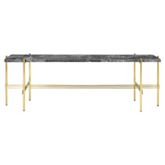 TS 1 Tier Console Table - Gray Marble, Brass