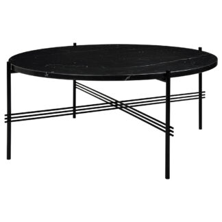 TS Round Coffee Table Medium - Black Marble, Black