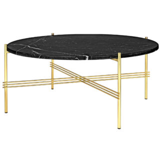 TS Round Coffee Table Medium - Black Marble, Brass