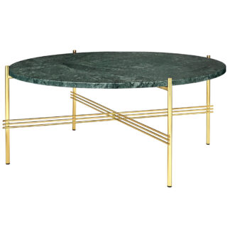 TS Round Coffee Table Medium - Green Marble, Brass
