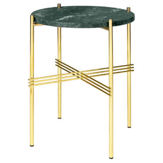 TS Side Table - Green Marble, Brass