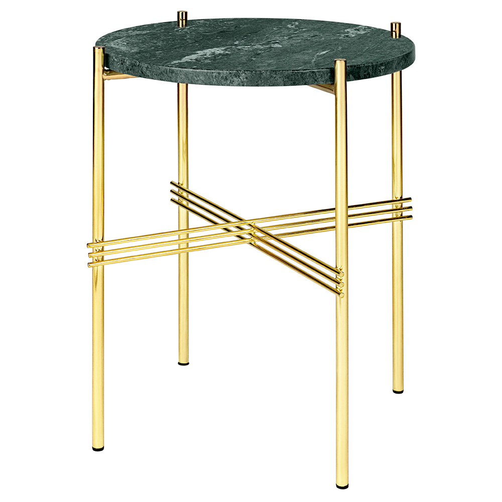 TS Side Table - Green Marble, Brass | Rouse Home