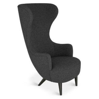 Wingback Chair - Gray Hallingdal 0180, Black Oak Legs