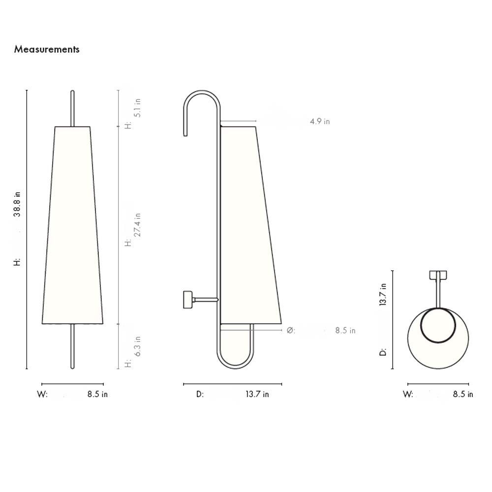 Ancora Wall Lamp - Natural, Black