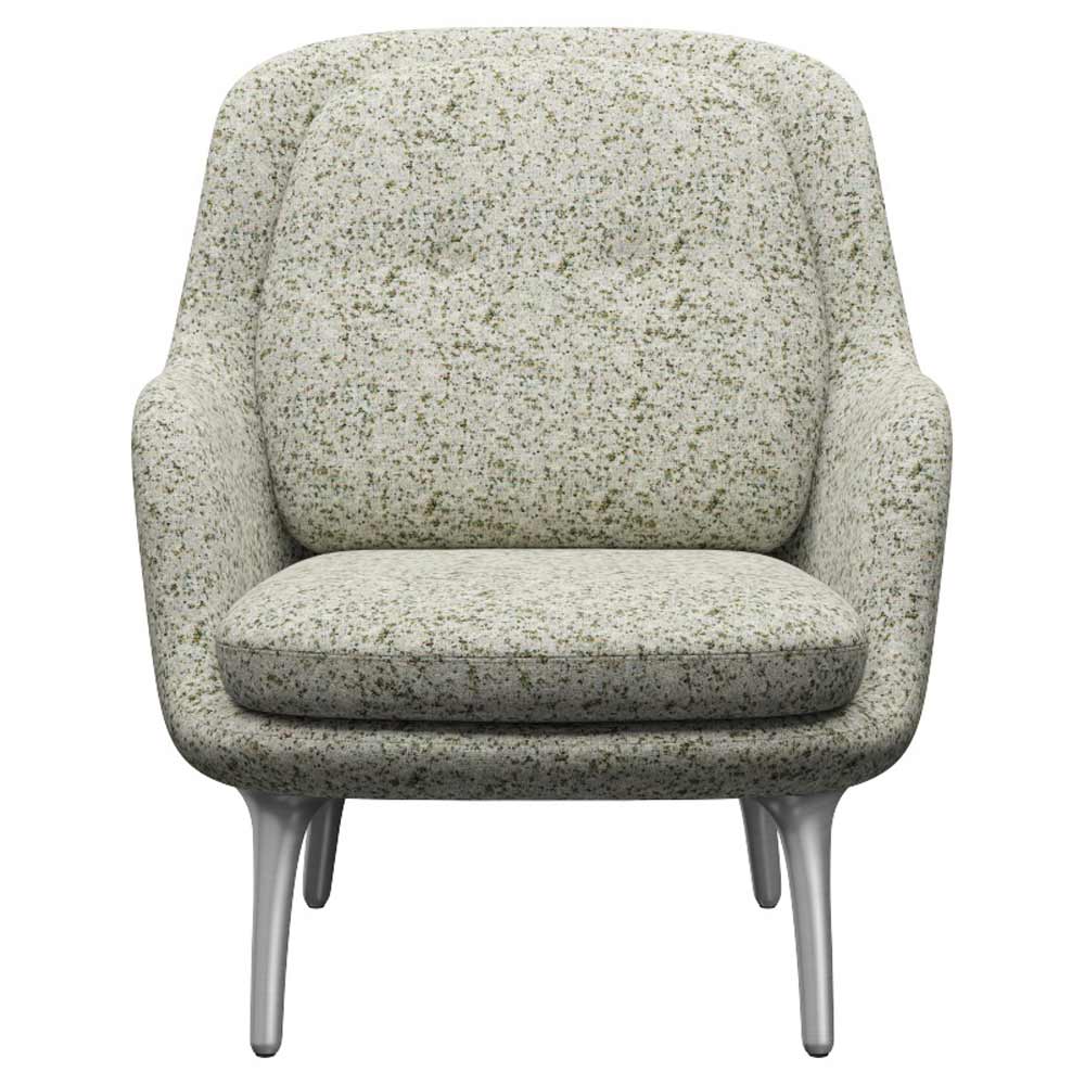Fri Lounge Chair - Atom White, Brushed Aluminum Legs