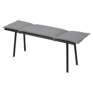 Georg Bench - Black Colored Oak, Light Gray