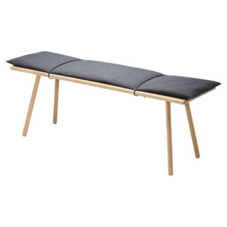 Georg Bench - Oak, Dark Gray