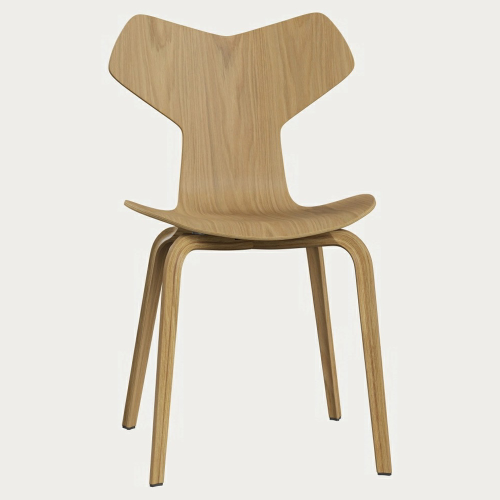 Grand Prix Unupholstered Chair - Natural Veneer, Wooden Base | Rouse Home