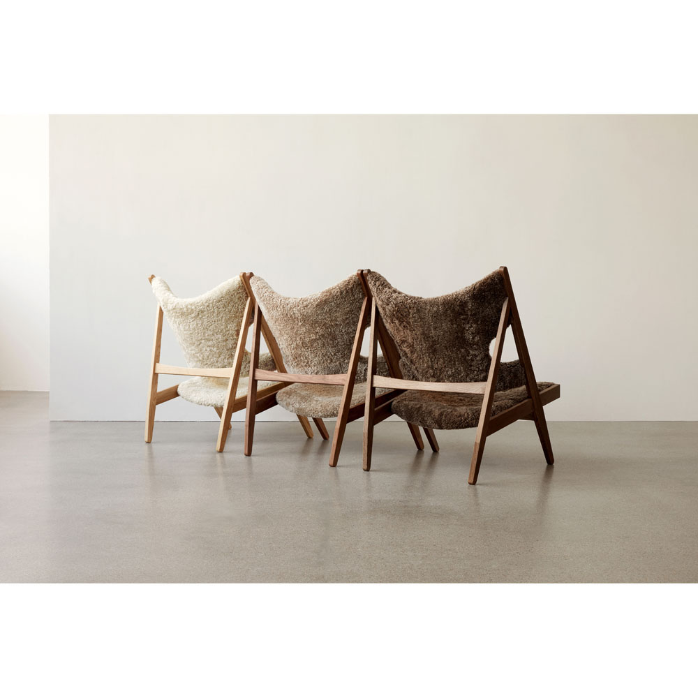 Knitting Lounge Chair - Dark Stained Oak, Sheepskin Root | Rouse Home