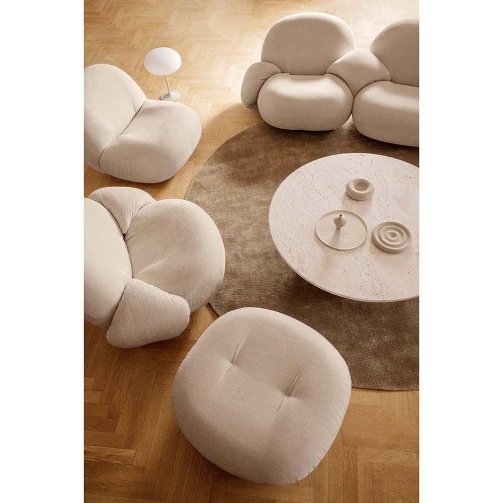 Pacha Lounge Chair - Vidar 0554, Pearl Gold Returning Swivel Base