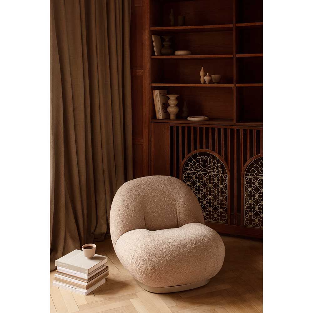 Pacha Lounge Chair - Vidar 0554, Pearl Gold Returning Swivel Base