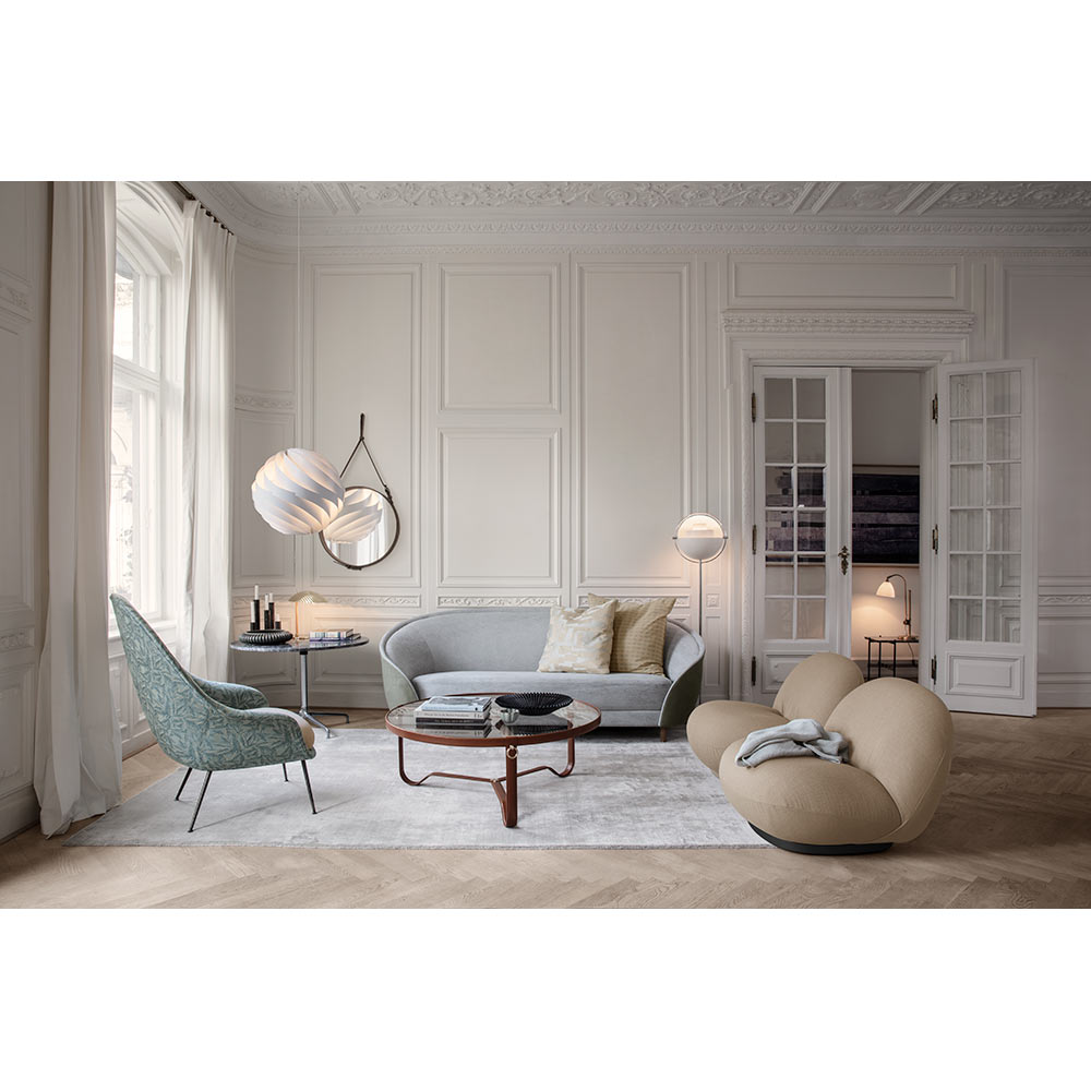 Pacha Lounge Chair - Vidar 0554, Pearl Gold Returning Swivel Base