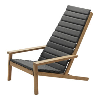 Between Lines Outdoor Deck Chair Cushion - Charcoal