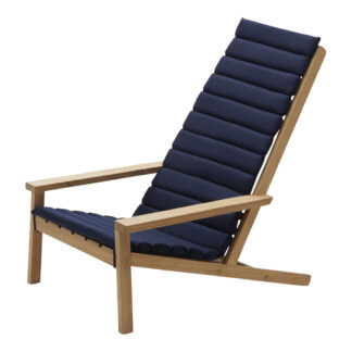 Between Lines Outdoor Deck Chair Cushion - Marine