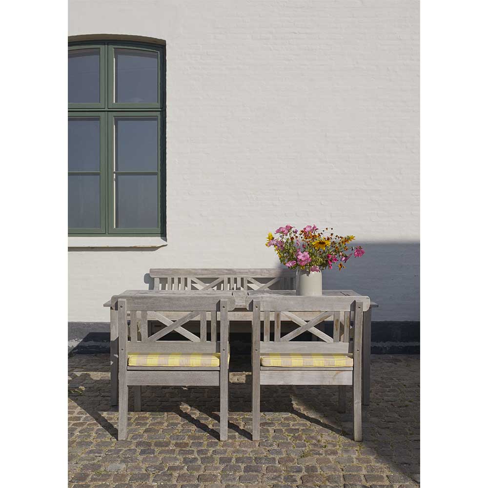 Drachmann Outdoor Chair Cushion - Lemon/Sand Stripe