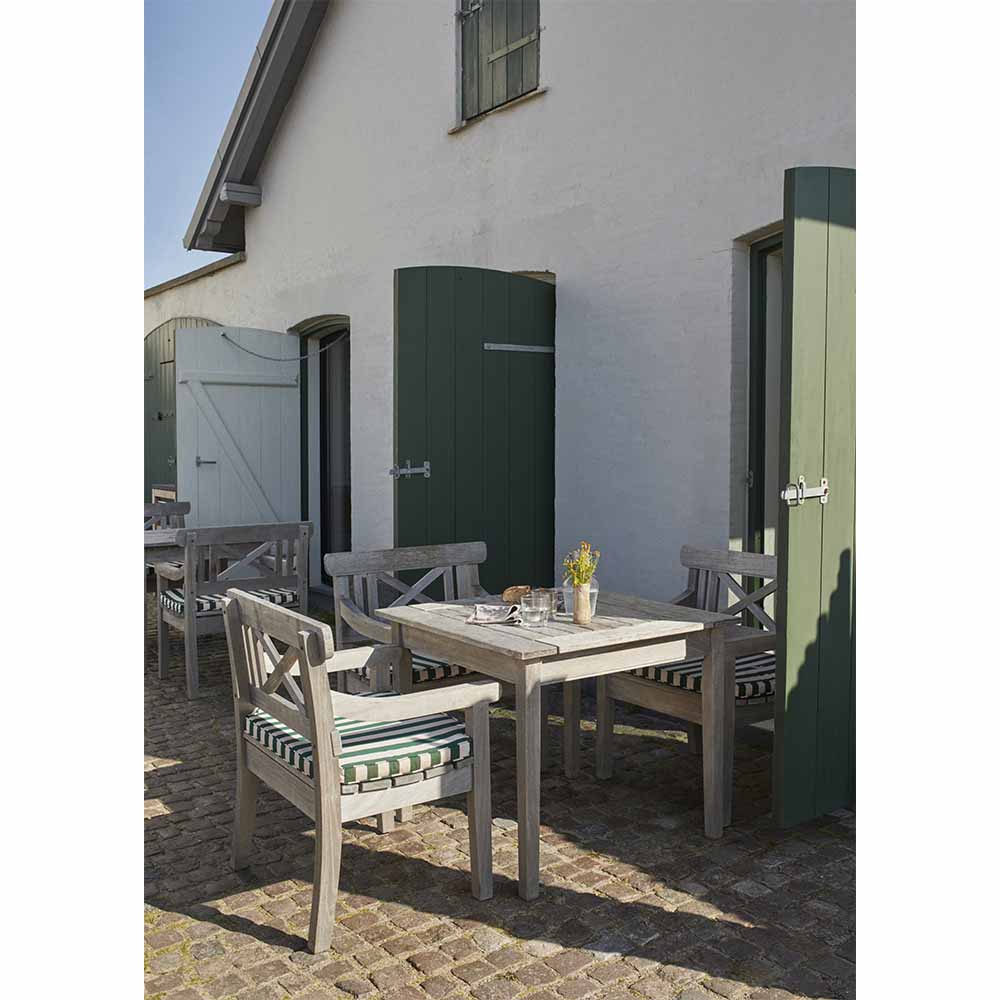 Drachmann Outdoor Chair Cushion - Light Apricot/Dark Green Stripe