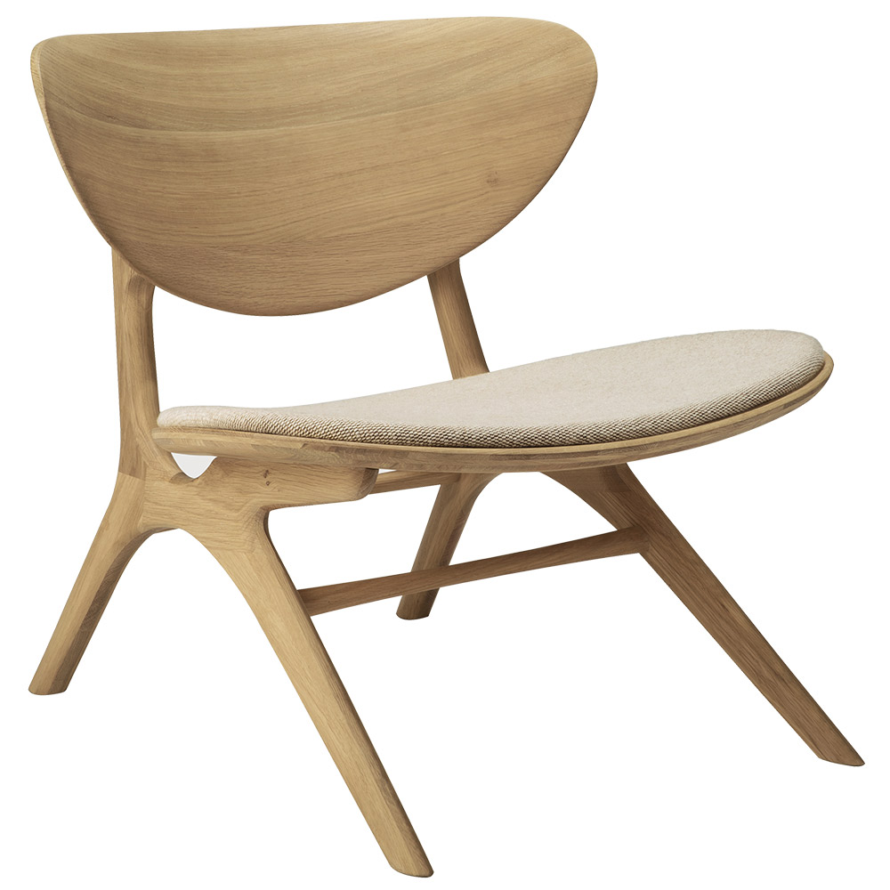 Eye Seat Upholstered Lounge Chair Off White Oak 1 | Rouse Home