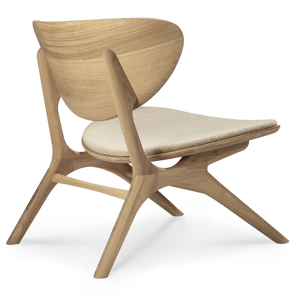 Eye Seat Upholstered Lounge Chair Off White Oak 3 | Rouse Home