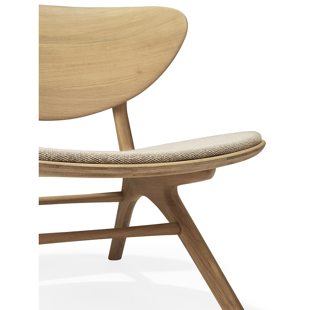 Eye Seat Upholstered Lounge Chair Off White Oak 5 | Rouse Home