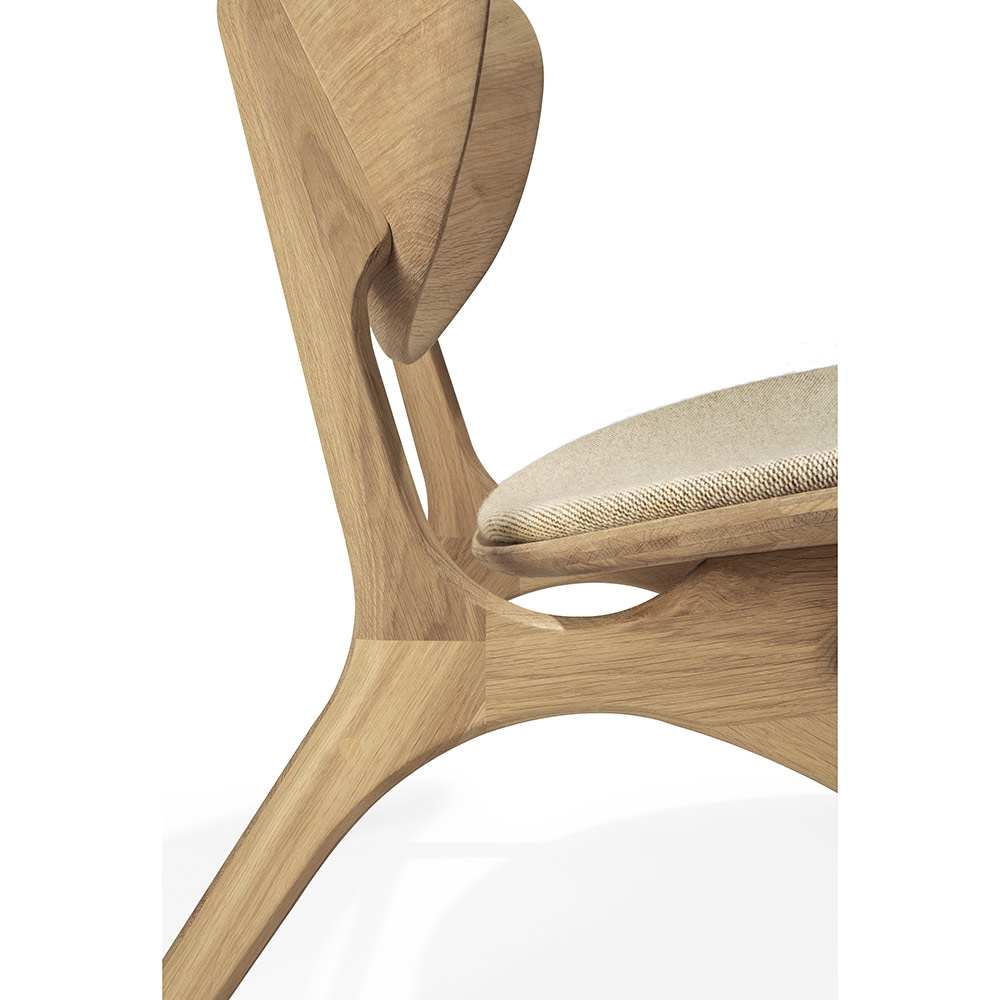 Eye Seat Upholstered Lounge Chair Off White Oak 6 | Rouse Home