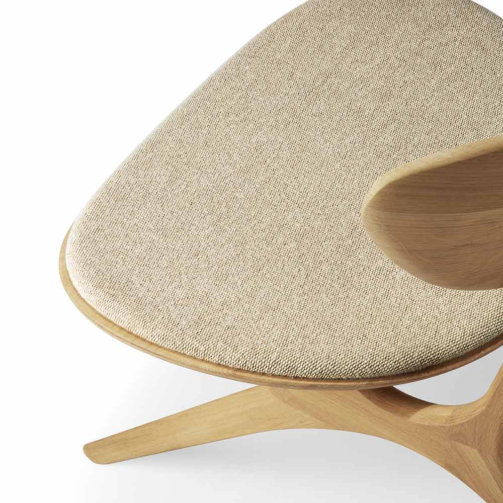 Eye Seat Upholstered Lounge Chair Off White Oak 7 | Rouse Home
