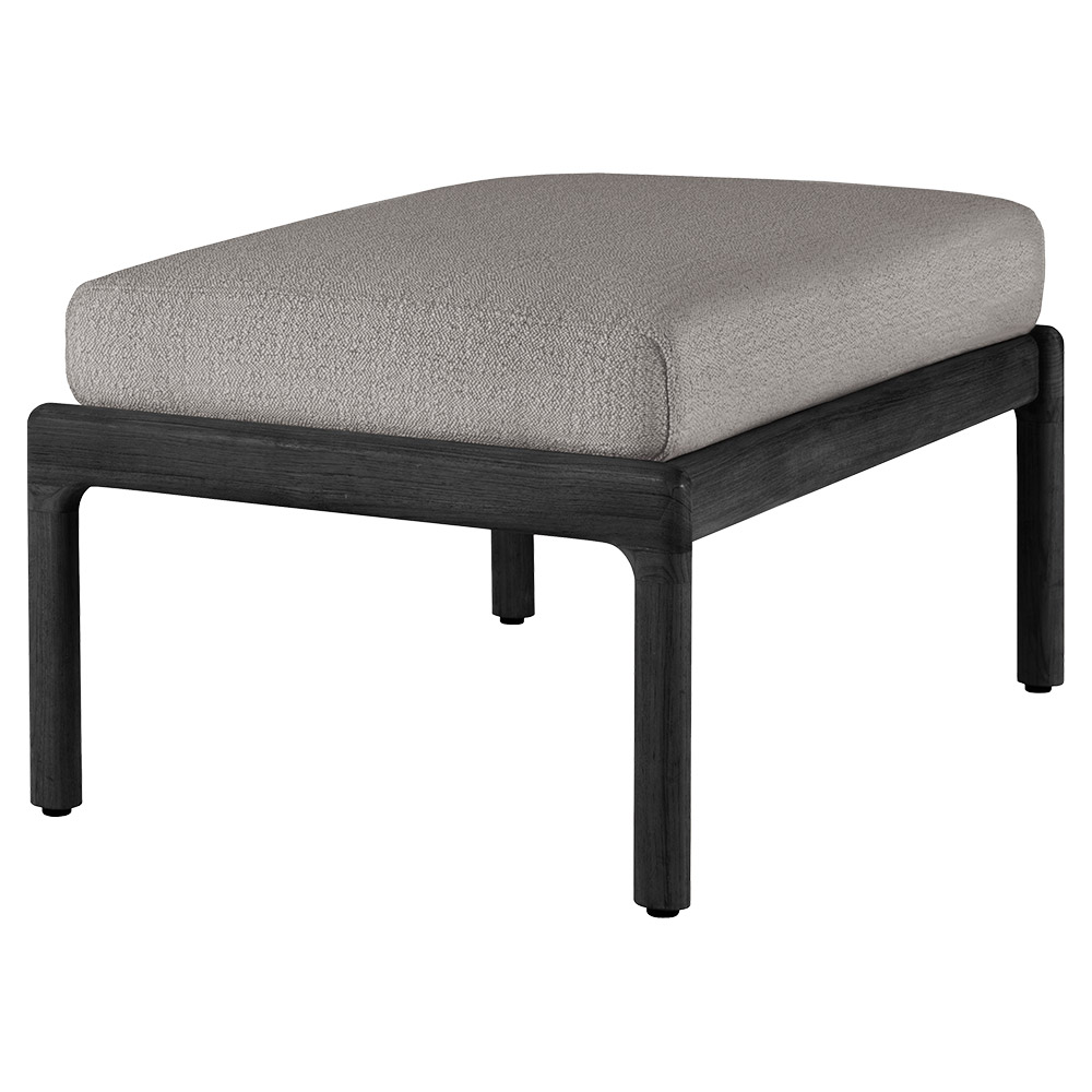 Jack Outdoor Footstool - Black Teak, Mocha