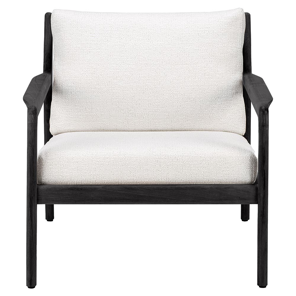 Jack Outdoor Lounge Chair - Black Teak, Off White