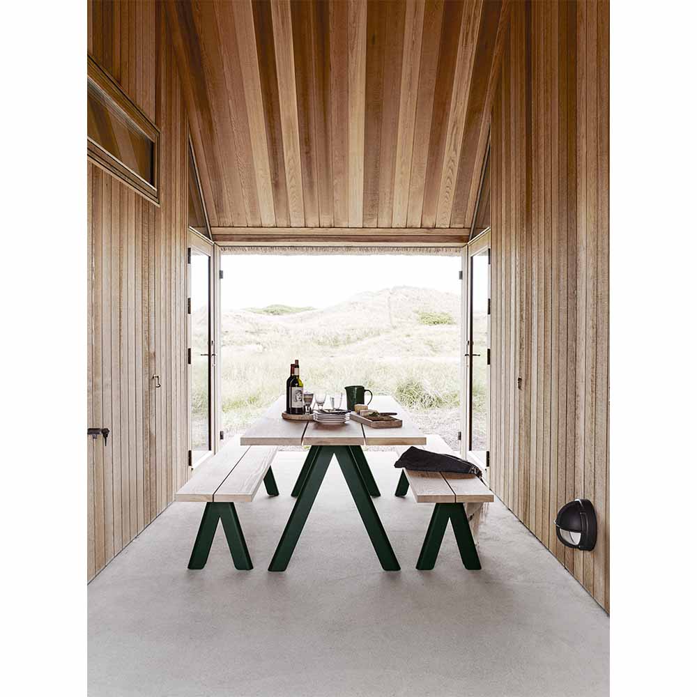 Overlap Outdoor Bench - Hunter Green