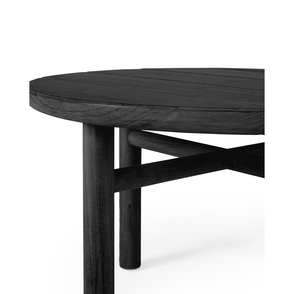 Quatro Outdoor Coffee Table - Black Teak, 14"H